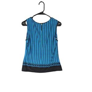 Calvin Klein Blue & Green Button Front Casual Summer Tank Top Women's Size L